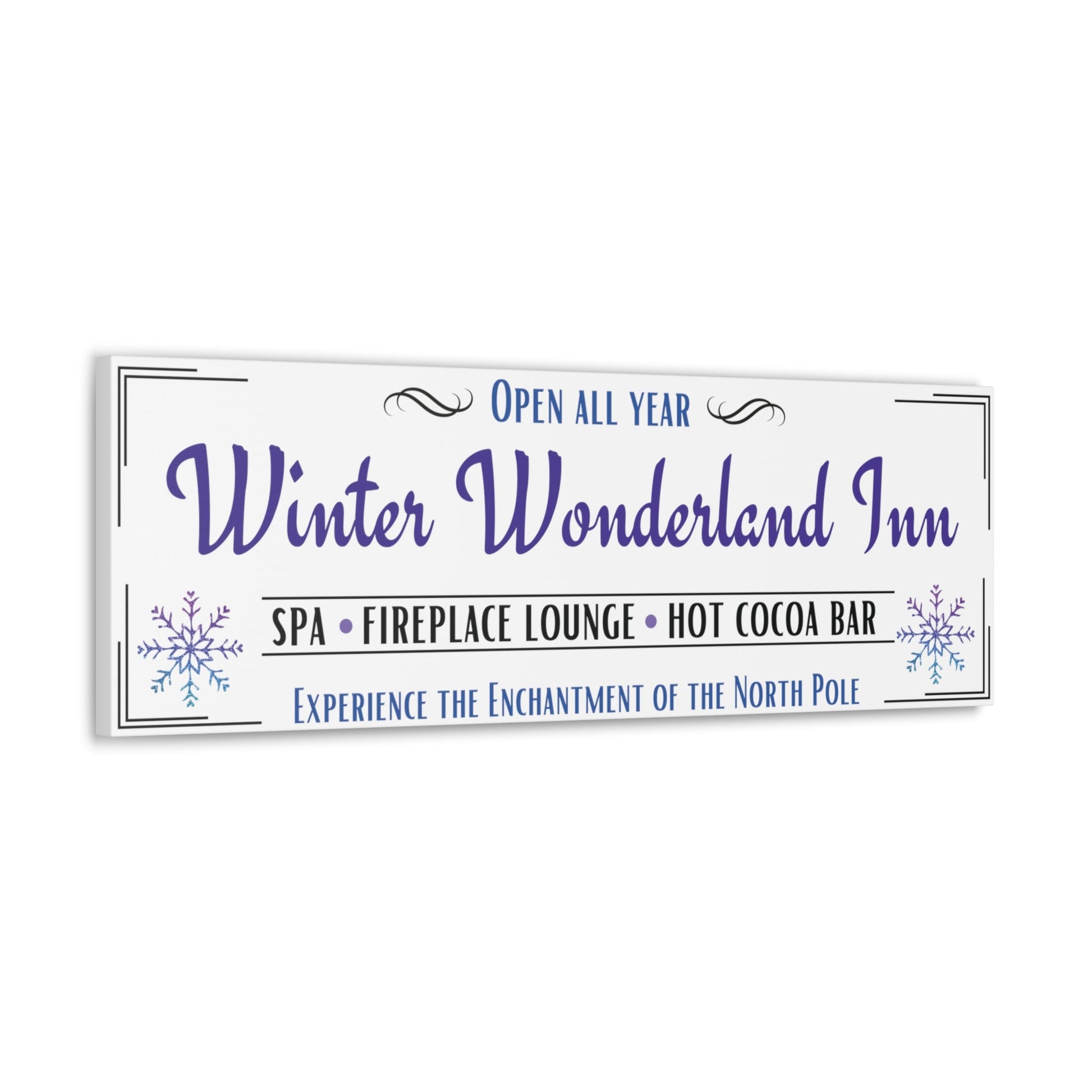 Winter Wonderland Inn canvas art print, home decor, christmas home decor, holiday decoration,