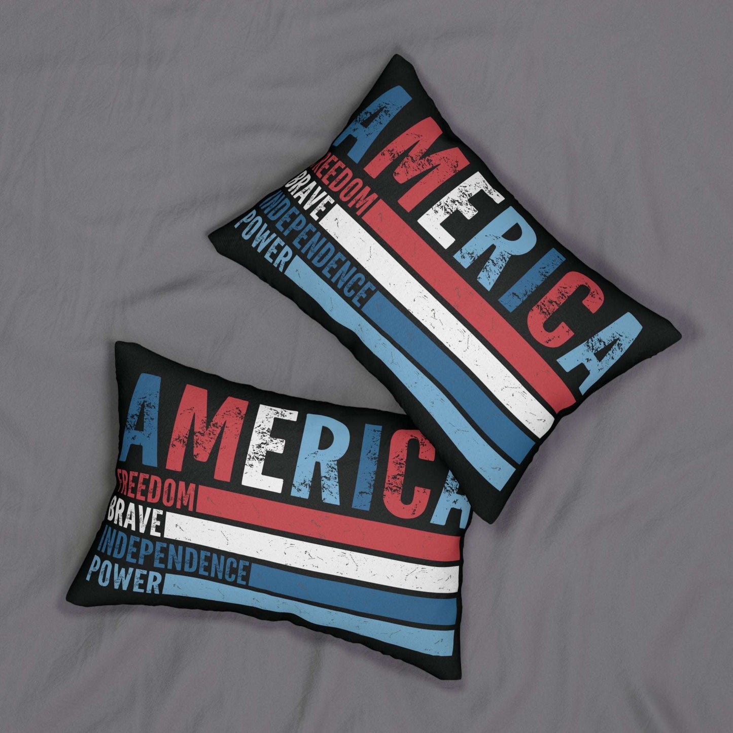 America, retro design, black pillow, patriotic, lumbar pillow, home accent pillow, home decor