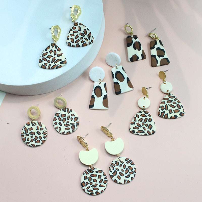 animal print earrings,soft pottery clay and metal, various designs, buy 2 get 1