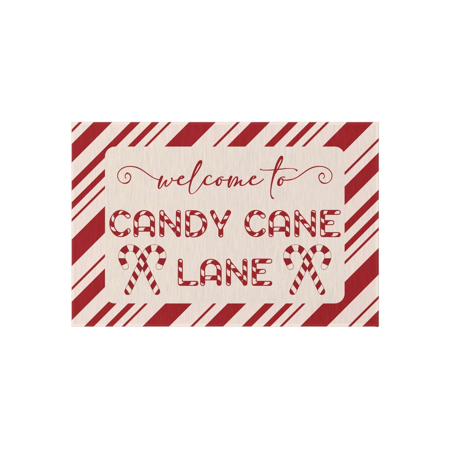 candy cane lane, christmas doormat, decor, holiday decorating, indoor, outdoor,