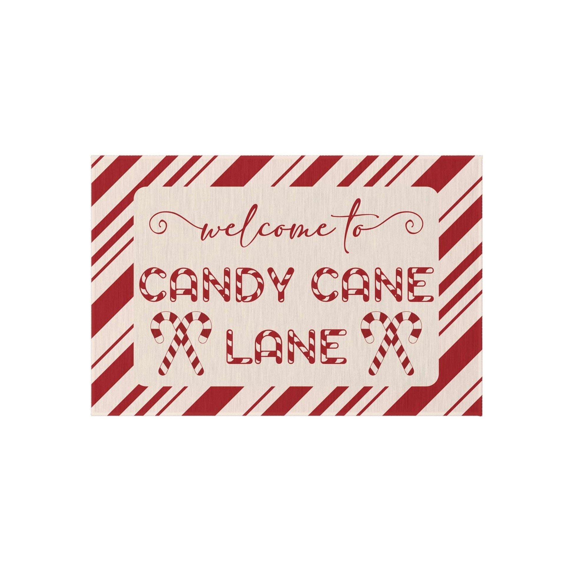 candy cane lane, christmas doormat, decor, holiday decorating, indoor, outdoor,