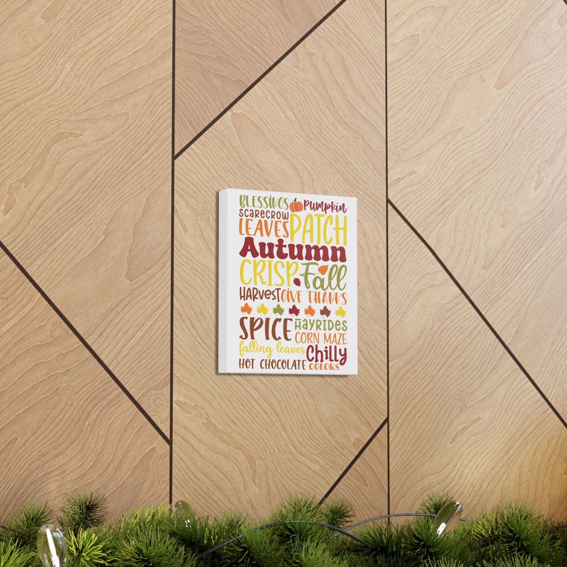 fall autumn word collage canvas art print 8"10"