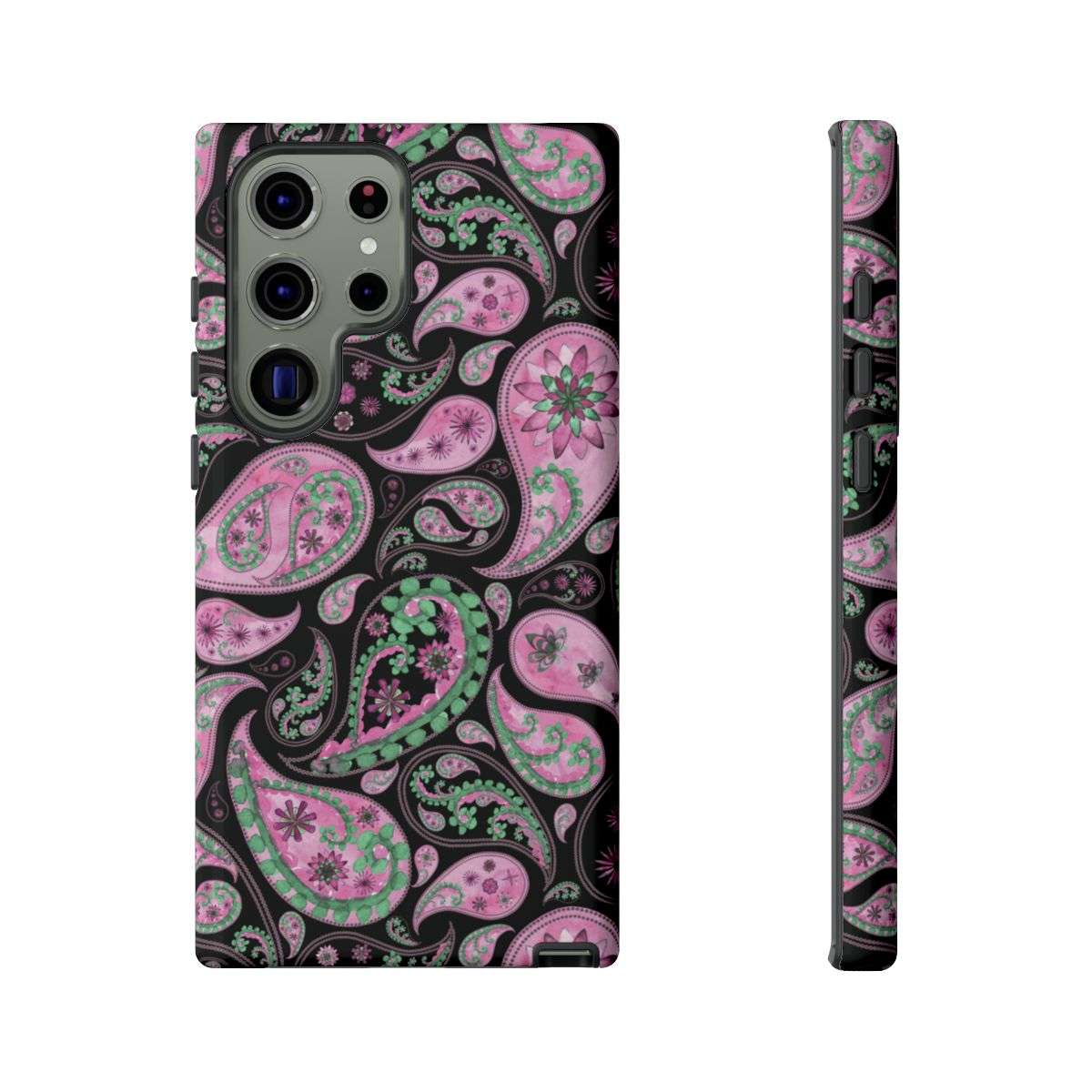 paisley pink cell phone case, tough case, cell phone accessories, samsung galaxy s23 ultra