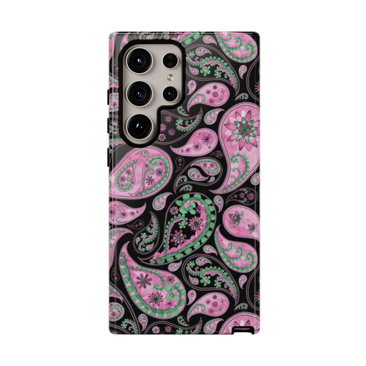 paisley pink cell phone case, tough case, cell phone accessories, samsung galaxy s24 ultra