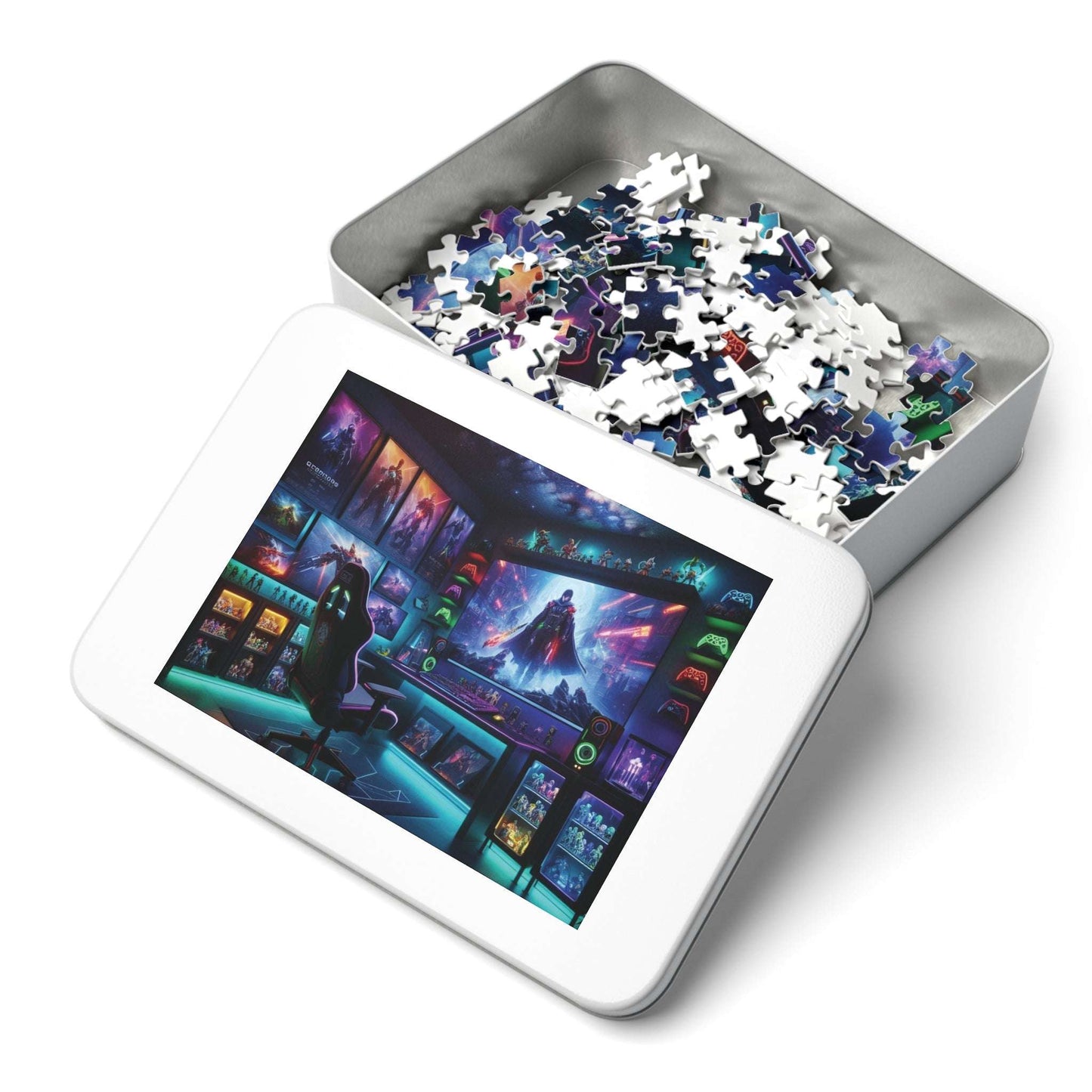 gamers paradise jigsaw puzzle, gamers room, high tech, futuristic, 252 piece