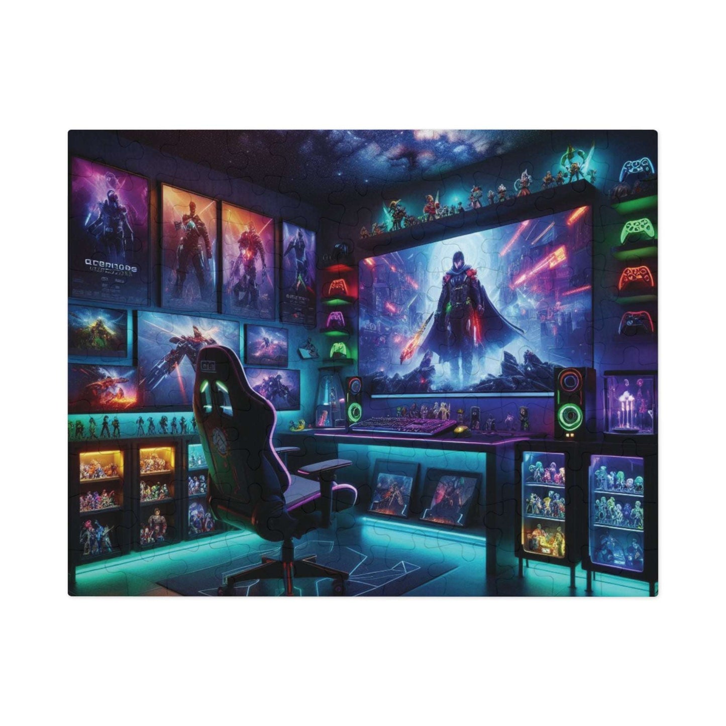 gamers paradise jigsaw puzzle, gamers room, high tech, futuristic, 110 piece