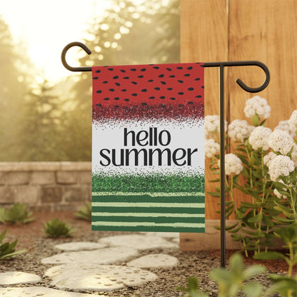 hello summer, watermelon garden flag, 12"x18", outdoor decor