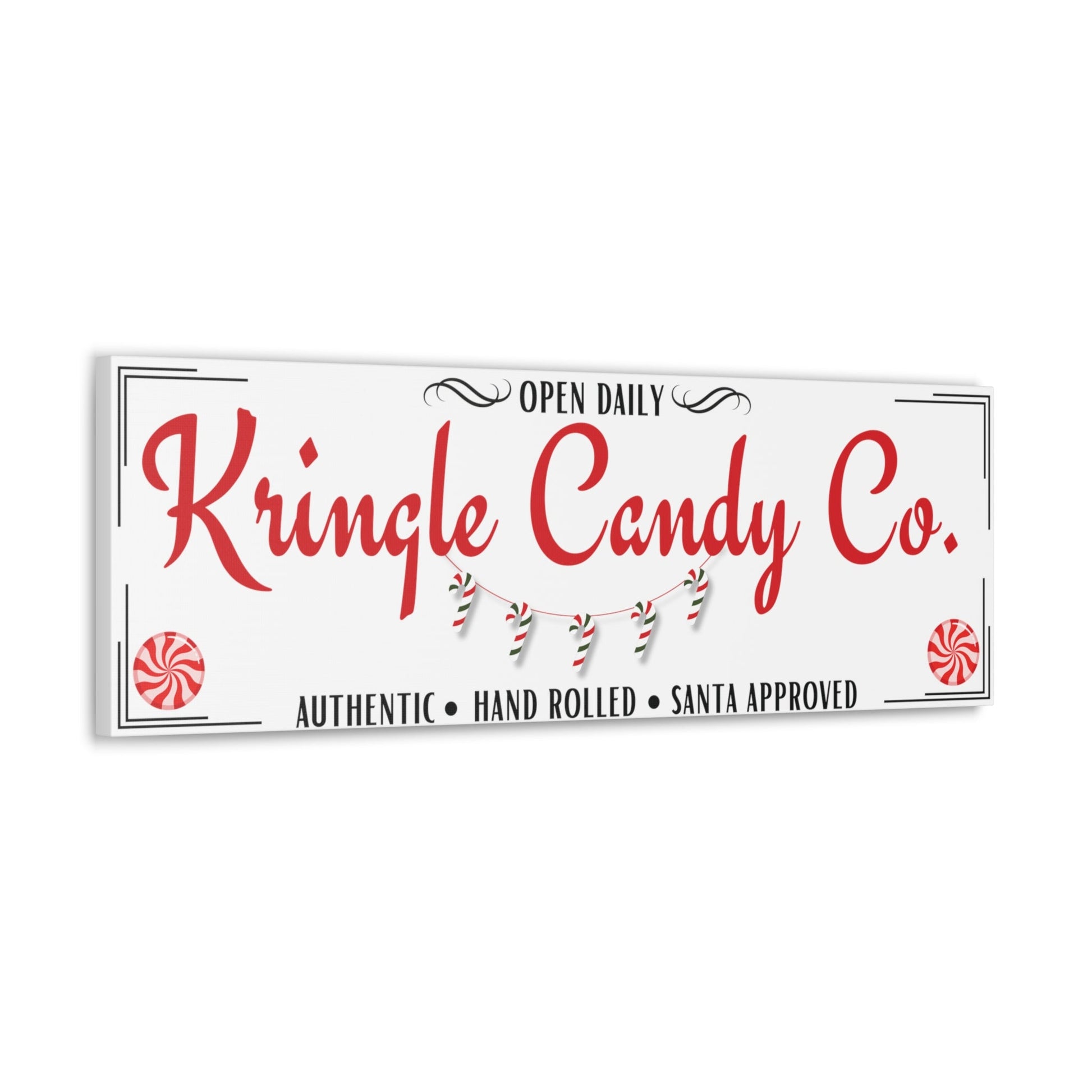 kringle candy co, christmas decor sign, 36"x12", canvas print