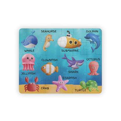 ocean animals, kids puzzle, toddler puzzle, educational, 30 pc,