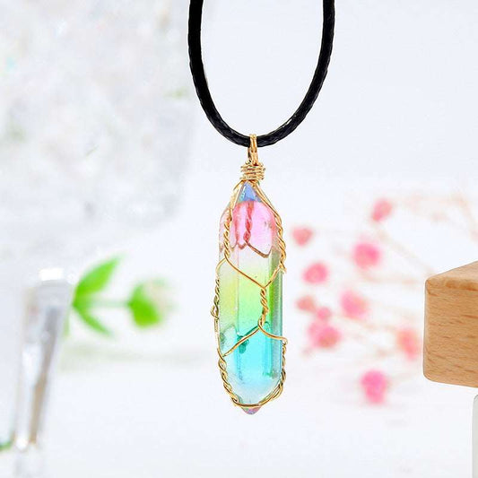 pastel pendant necklace, crystal necklace, womens jewelry