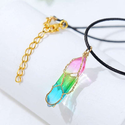 pastel pendant necklace, crystal necklace, womens jewelry