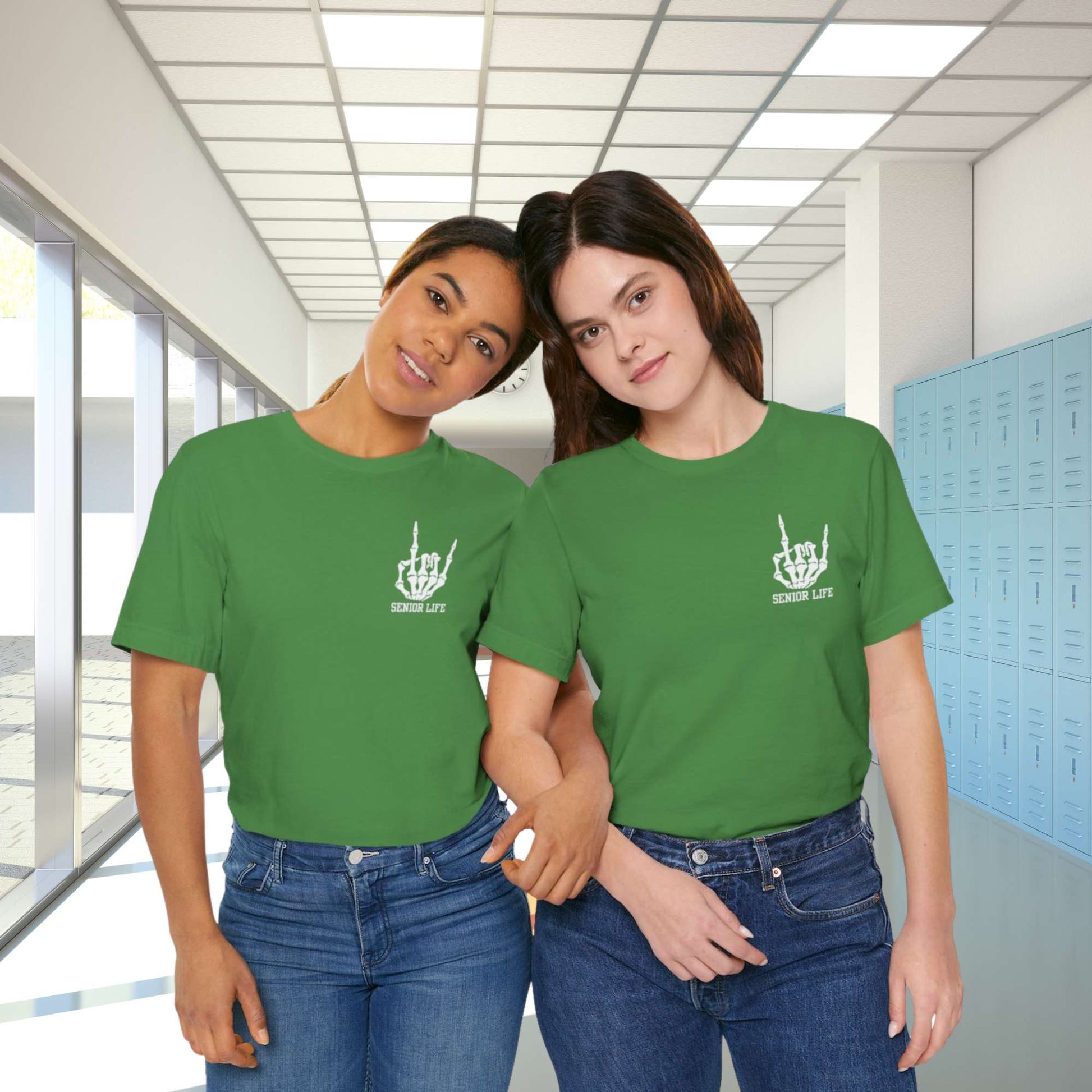 senior life, rock hand, senior 2025, unsex, class of 2025, unisex tee, green