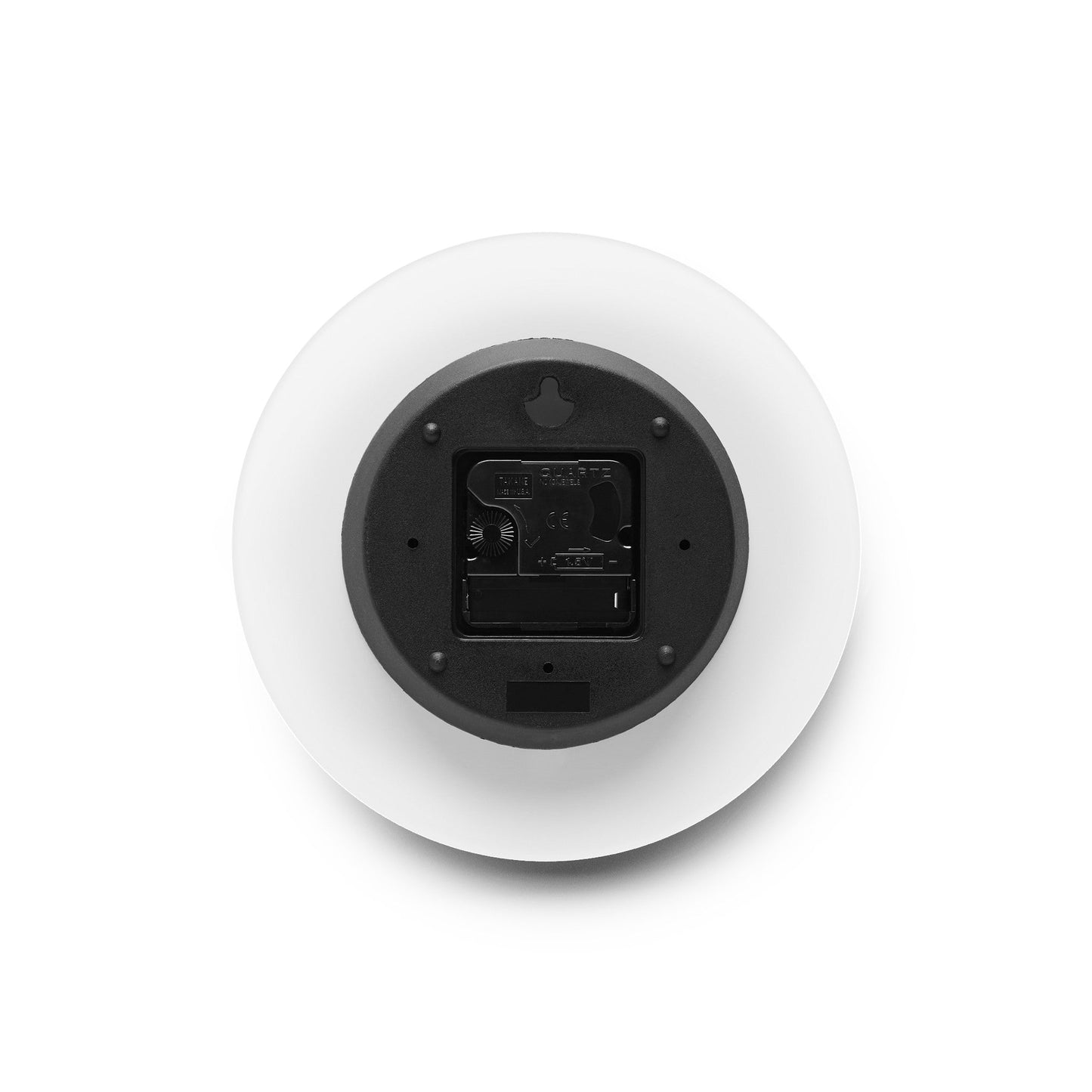 small round clock back hardware