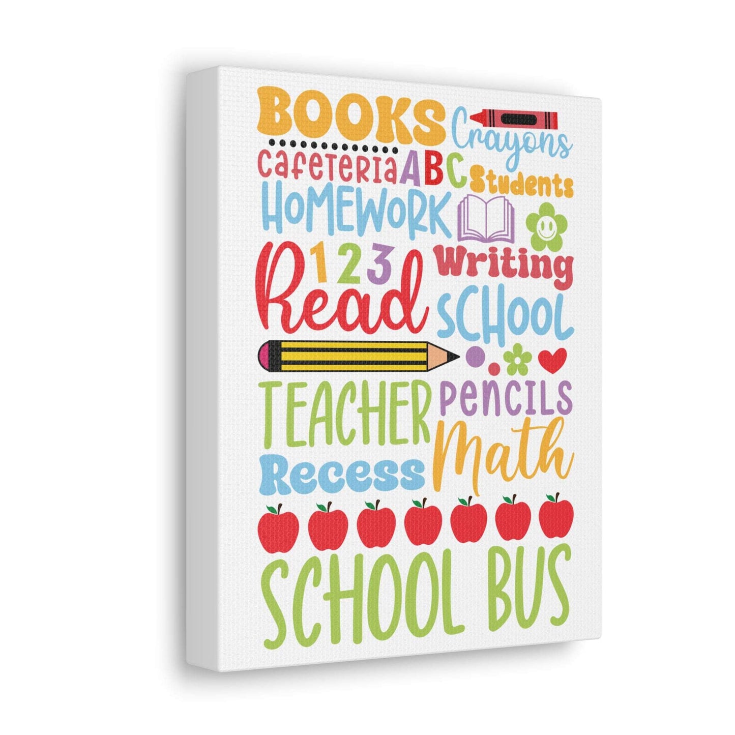 teacher appreciation subway art, word collage, canvas art print, 8"x 10"