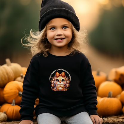 turkey kisses and thanksgiving wishes youth sweatshirt white or heather black