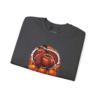 twerky time mens thanksgiving sweatshirt, twerkin turkey, holiday apparel, dark heather