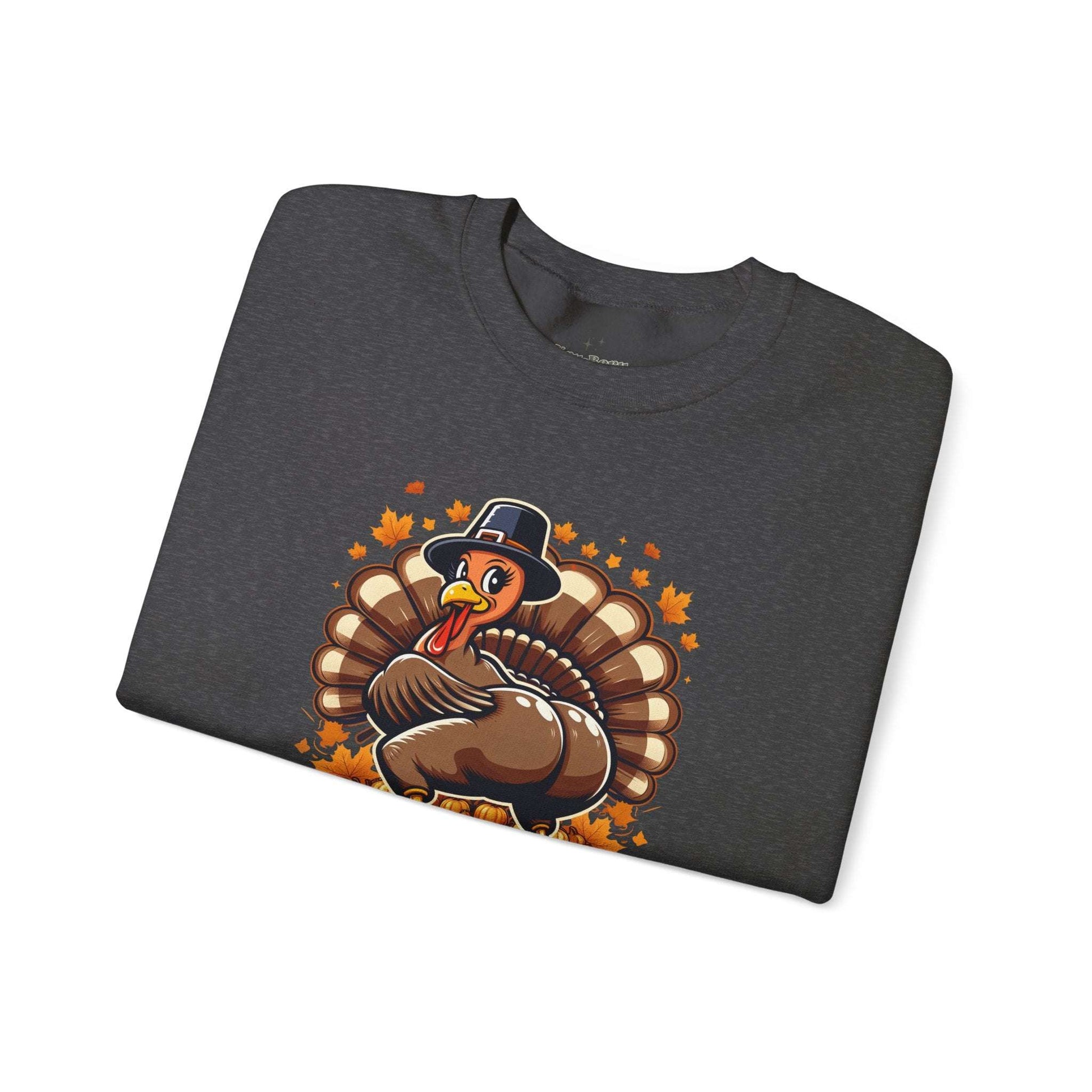 twerky time womens thanksgiving sweatshirt, twerking turkey, dark heather