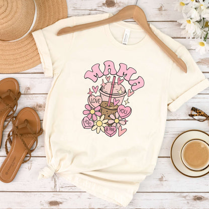 mama mini valentines day shirts, matching apparel, holiday, womens tee, natural