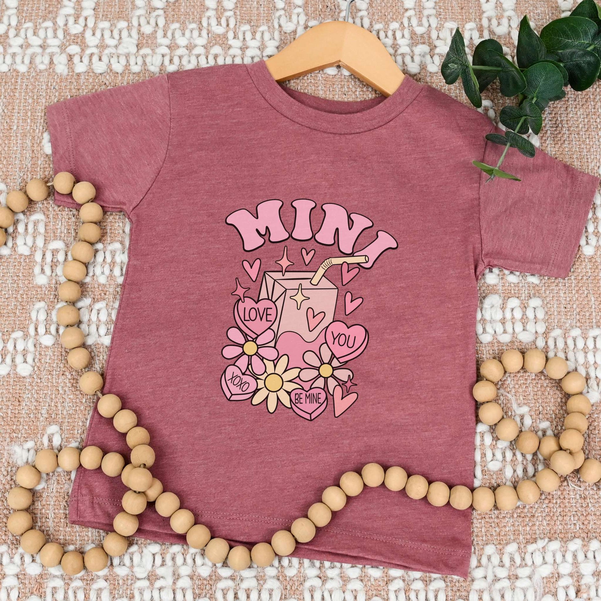 valentines day, matching shirt, mama and mini, toddler tee, heather mauve