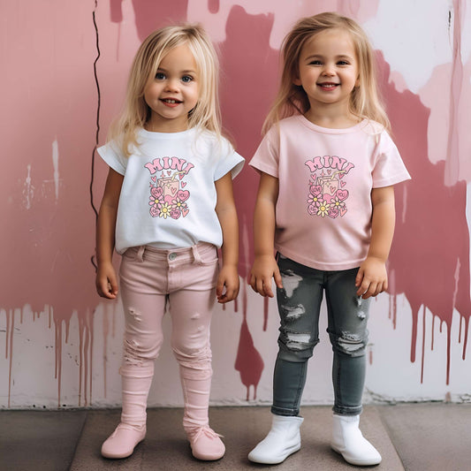 valentines day, matching shirt, mama and mini, toddler tee, pink