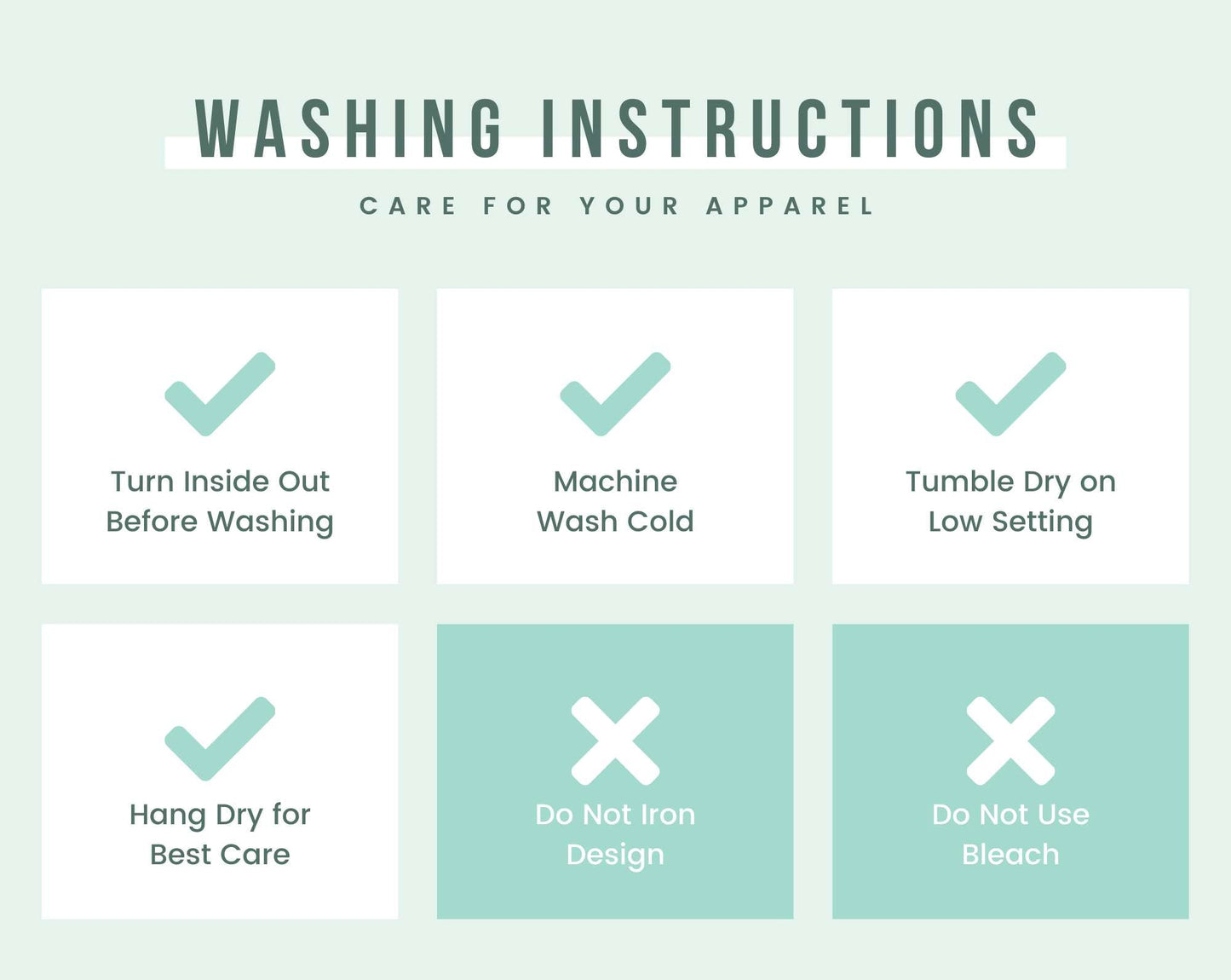 washing instructions for apparel