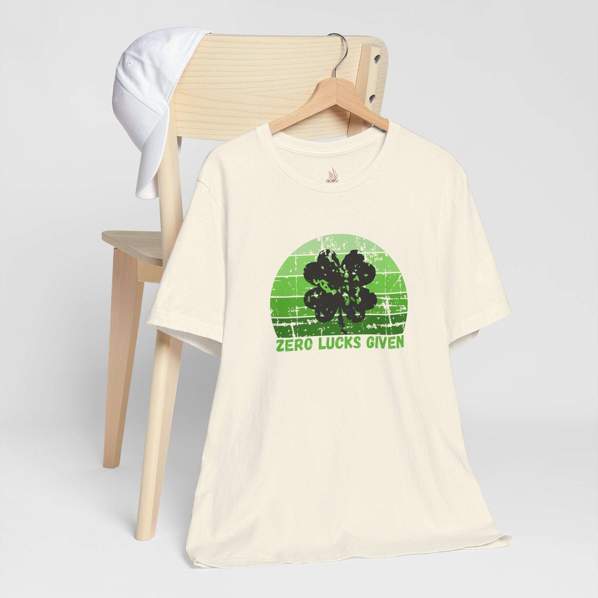 zero lucks given, st. patrick's day, unisex tee, men's apparel, women's apparel, holiday, natural